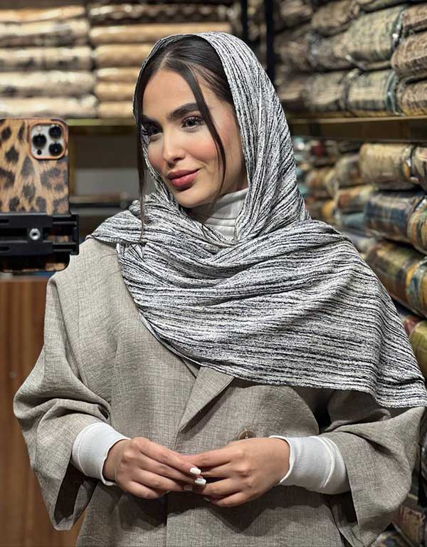 شال پلیسه برشکا پک سفیدمشکی کد sp53 (عمده)
