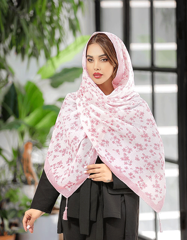 شال پلیسه طرح گل بسته8رنگی کد sp54 (عمده)
