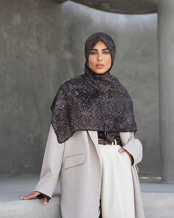 روسری گارزا دستدوز بسته5رنگی کد r168 (عمده)
