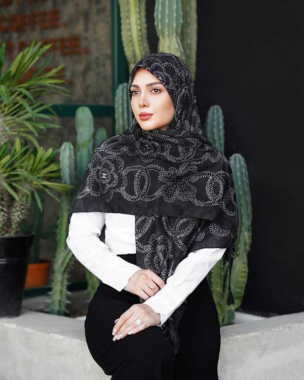 روسری گارزا دستدوز بسته3رنگی کد r169 (عمده)
