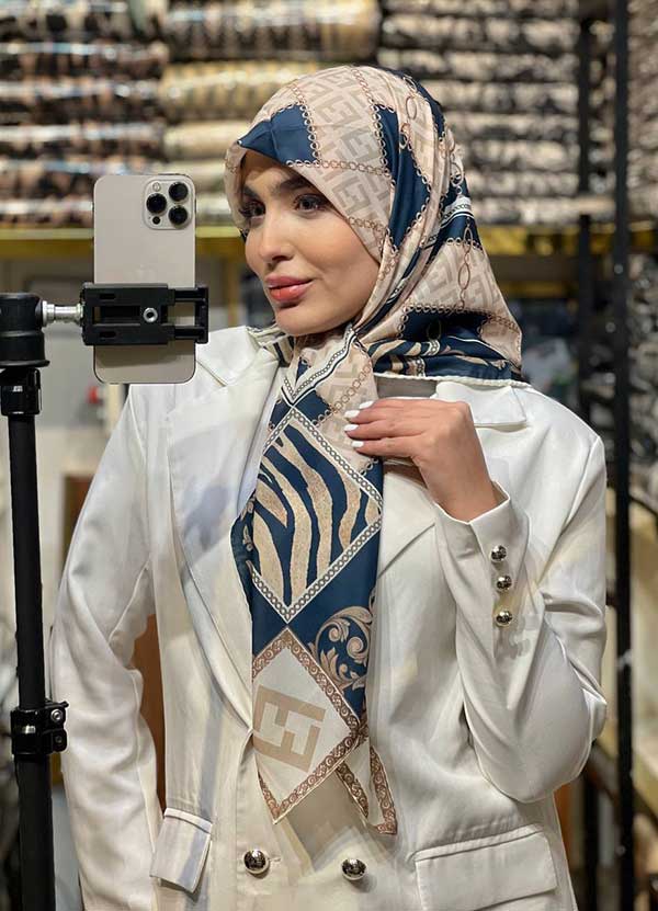 روسری حریردستدوز بسته6رنگی کد r173 (عمده)
