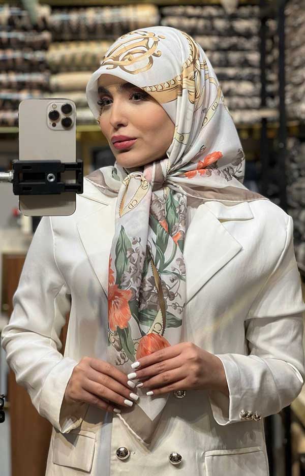 روسری حریردستدوز بسته6رنگی کد r174 (عمده)
