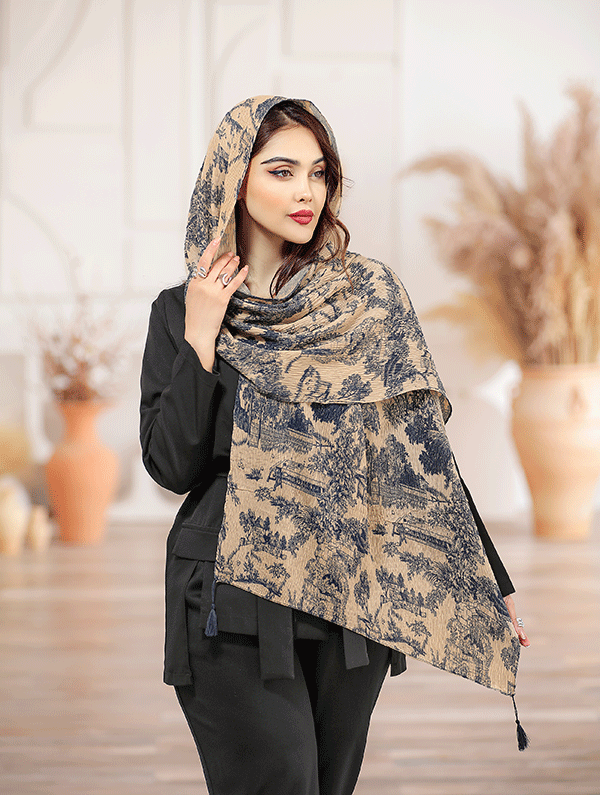 شال پلیسه پک سورمه ای بسته6طرحی کد sp76(عمده)

