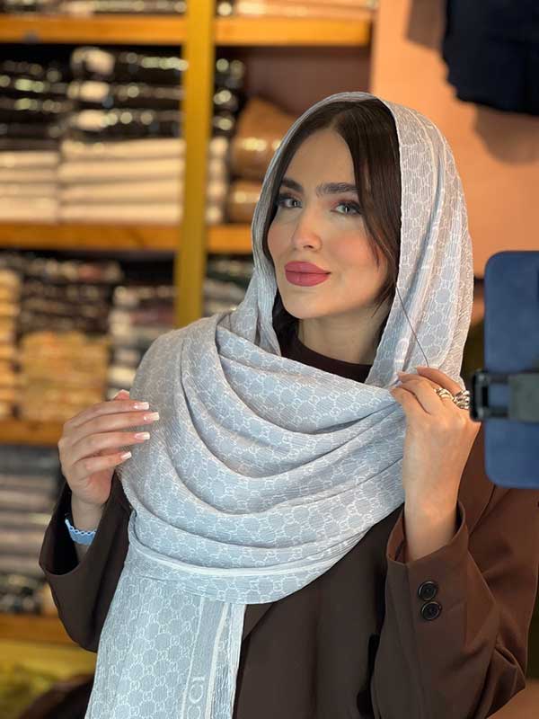 شال پلیسه پک ابی بسته6طرحی کد sp79 (عمده)
