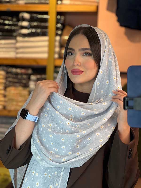 شال پلیسه پک ابی بسته6طرحی کد sp79 (عمده)
