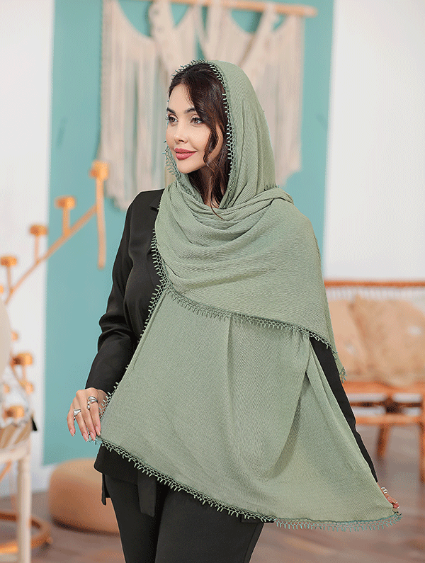 شال پلیسه دورنوار بسته13رنگی کد sp81 (عمده)
